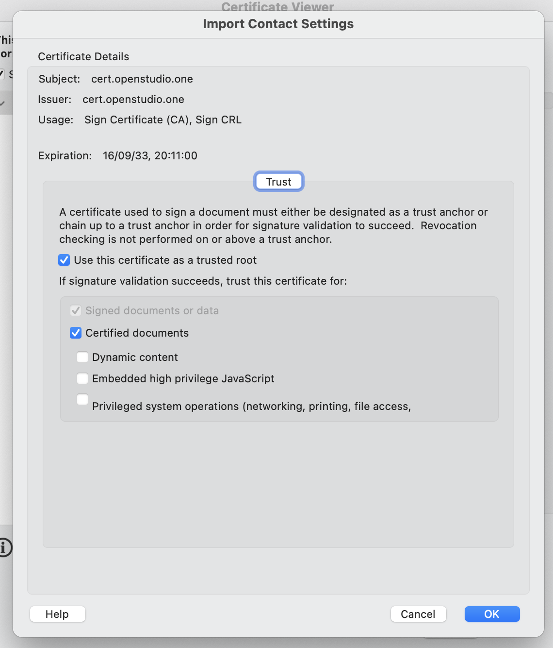 OpenStudio - Desktop Digital Signature Verification - Certified documents